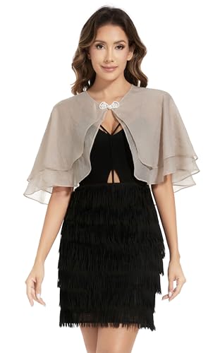 Women's Sheer Tencel Shawls and Wraps for Evening Dresses Soft Wedding Cape Lightweight Bridesmaid Scarves Cover Up - color: Camel