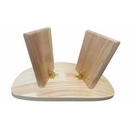 predolo Wooden Kneeling Bench Solid Wood Ergonomic Meditation Bench Alignment Support Wooden Kneeling Stool for Meditators, Beginners, Travel, Outdoor, Natural Wood, S with Buckle - color: Natural Wood, size: S With Buckle