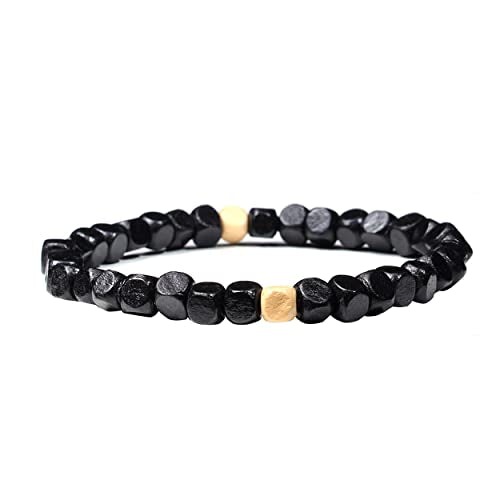 Natural Wood Beads Bracelet for Men Women Wooden Bracelet for Prayer Meditation Healing - color: A2: 4Pcs