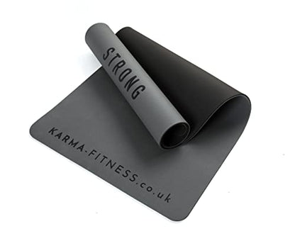 Large Exercise Mat – Extra Thick 10mm Workout Mat (72"x32") – Non-Slip TPE Yoga Mat for Women & Men – Pilates, HIIT, Fitness & Home Gym Mat – Includes Free Carry Bag - color: Grey - Printed