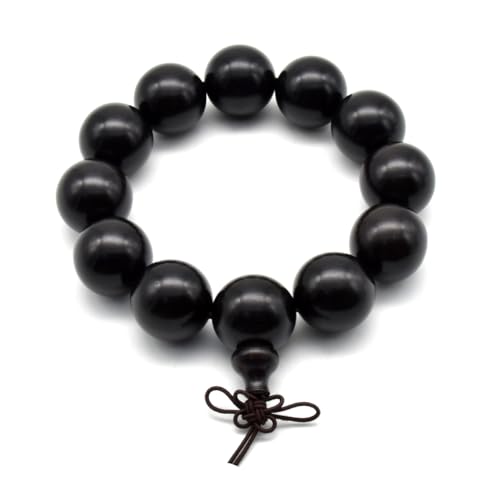 Zen Dear Unisex Natural Ebony Wood Buddhist Prayer Bead Necklace Bracelet Tibetan Prayer Mala Beaded Black - style: 20mm 12beads