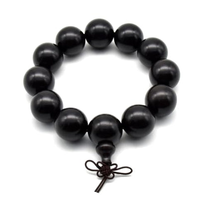 Zen Dear Unisex Natural Ebony Wood Buddhist Prayer Bead Necklace Bracelet Tibetan Prayer Mala Beaded Black - style: 20mm 12beads