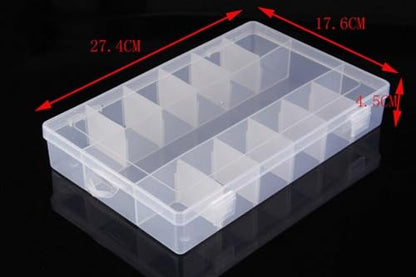 Kamay's Adjustable Compartment Slot Plastic Craft Storage Box Thick Hard Plastic Hobby Craft Storage Box Case With Snap Lock Ideal For Small Items (XL13 Compartment Slot) - style: XL13 Compartment Slot