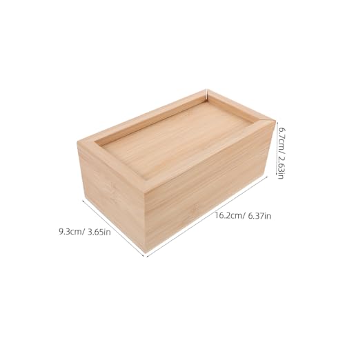 Alipis Rustic Wooden Organizer Box Sliding Lid Retro Craft Storage Container for Jewelry and Small Items Compact and Stylish Wood Keepsake Box for Home Decor