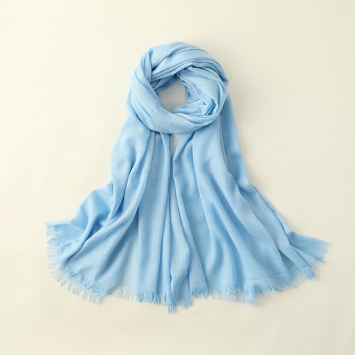 Pashmina Shawl Party Wraps Evening Dress Bridesmaid Long Cotton Scarves for Wedding - color: Light Blue 10