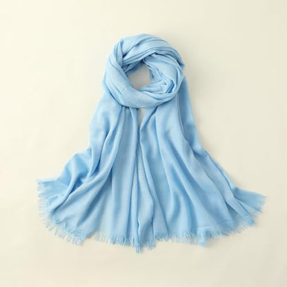 Pashmina Shawl Party Wraps Evening Dress Bridesmaid Long Cotton Scarves for Wedding - color: Light Blue 10