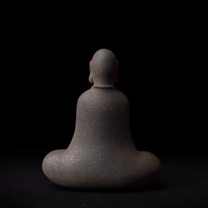 Faceless Buddha Statue - Solid Cast Iron Buddha Figurine, Indoor Outdoor Zen Decor for Spiritual Room Meditation - style: Egoless