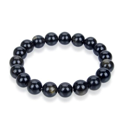 Adabele 1pc Natural Stretch Gemstone Bracelet 10mm (0.39") Bead 7 Inch to 8.5 Inch Healing Crystal Energy Quartz Chakra Jewelry Women Birthday Unisex Gift - color: Golden Obsidian, size: 7 inch