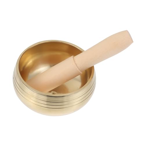 TOYANDONA 1set Handmade Sound Bowl for Yoga Meditation with Mallet Bowl for Mindfulness Practice Portable Meditation Accessory for Home Temple and Travel - size: 8x8x5cm