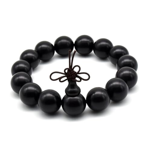 Zen Dear Unisex Natural Ebony Wood Buddhist Prayer Bead Necklace Bracelet Tibetan Prayer Mala Beaded Black - style: 15mm 15beads