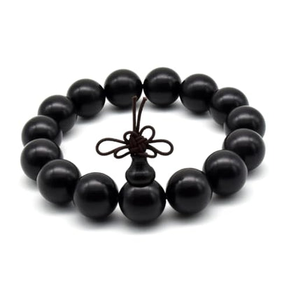 Zen Dear Unisex Natural Ebony Wood Buddhist Prayer Bead Necklace Bracelet Tibetan Prayer Mala Beaded Black - style: 15mm 15beads