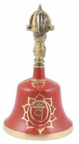 SOUL STICKS 7 Chakras Bronze Tibetan Buddhist Religious Metaphysical Meditation Ritual Altar Bells 6.25 (Orange) - color: Orange