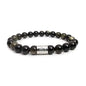 Morchic 8mm Genuine Gemstone Stretch Bracelet for Women Men Unisex, Natural Energy Crystal Stone Beads, Classic Simple Design Cuff Birthday Gift 7.5 Inch - color: Golden Obsidian