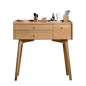 Small Vanity Desk, Solid Wood Dressing Table with Drawer Divider, Study Desk and Vanity Desk for Bedroom, 18" D x 40" W x 32" H - color: Ash Wood-natural, size: 40" W