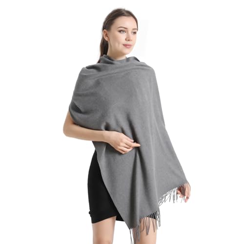 Pashmina Scarf and Shawl - Soft Women Pashminas Wrap for Wedding Evening Party dresses - color: Grey