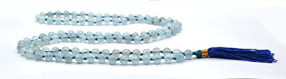 Amazing Gemstone Aquamarine Mala - Knotted - color: Aquamarine, style: Knotted