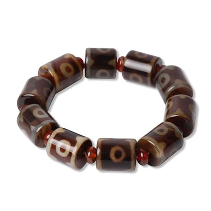 Tibetan Dzi Beads Bracelet Mala Beads Luxury Jewelry Agate Elastic Bracelet Amulet Bangle Attract Good Luck for Women and Men Friend Mother's Day Valentine's Day Christmas Birthdays Gift