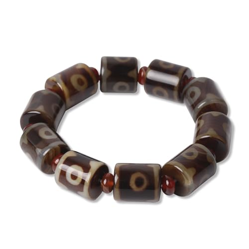 Tibetan Dzi Beads Bracelet Mala Beads Luxury Jewelry Agate Elastic Bracelet Amulet Bangle Attract Good Luck for Women and Men Friend Mother's Day Valentine's Day Christmas Birthdays Gift
