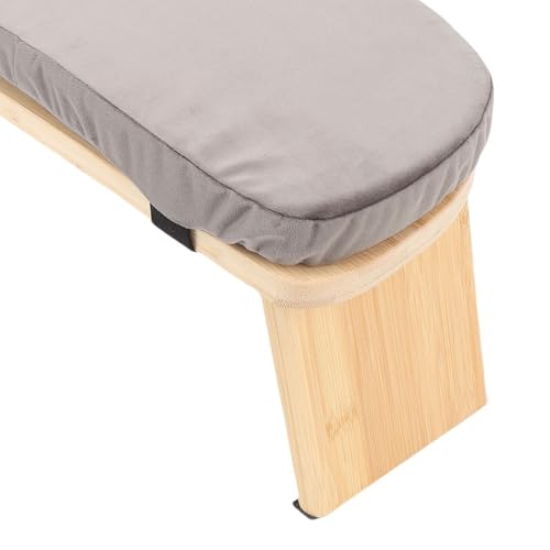 ZJchao Meditation Bench Wooden Yoga Stool Ergonomic Detachable Kneeling Chair for Home Meditation with Soft Cushion Carry Bag (Grey) - color: Grey