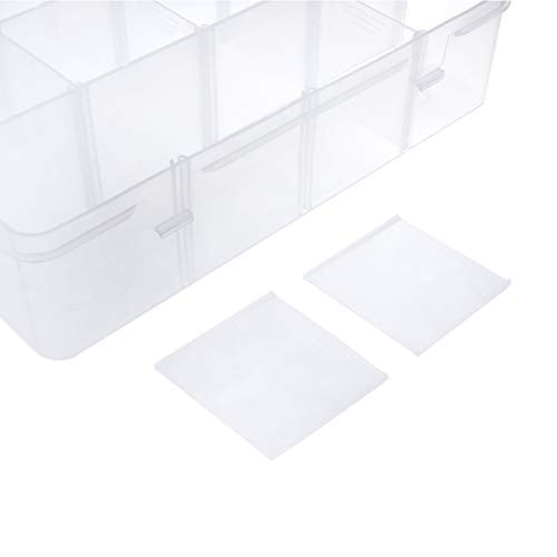 Xiaoyztan Clear Plastic Organizer, 12 Grids with Adjustable Dividers, Jewelry Box Bead Storage Container for Small Parts, Fishing Tackle, DIY Crafts, and Earrings - size: 8.8x6.6x2.3 in
