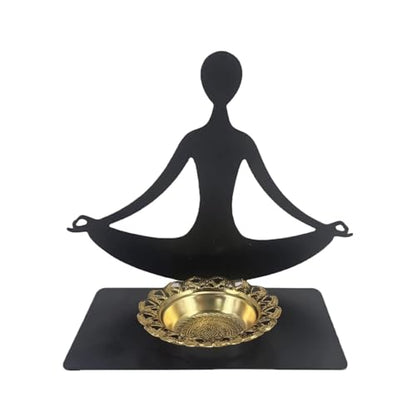 Fenteer Yoga Holder Burner Decorative Iron Art Abstract Figure Table Centerpiece Desktop Ornament for Living Room SPA, Style B