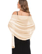 Shawls and Wraps for Evening Dresses Sheer Chiffon Women Elegant Soft Silky Wraps Wedding Bridal Scarf - color: Champagne（beige）, size: 79*26‘’