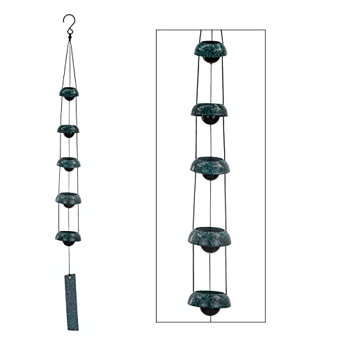 Bell Wind Chimes, Temple Wind Bell, Red Copper Wind Chimes with 5 Bells, Feng Shui Wind Chime for Home Yard Outdoor Decoration, A Great Memorial Wind Chime for Someone Who Loves Peace - color: 5 Atrovirens Bell