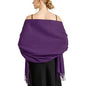 Ciormis Pashmina Scarf for Women, Soft Pashminas Shawls and Wraps for Evening Dresses, Wedding Bride Bridesmaid Shawls Scarf - color: V# Purple