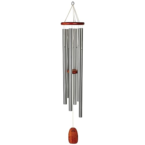Woodstock Wind Chimes for Outside Amazing Grace, 53" Outdoor Windchime Garden Patio Decor, Front Porch Spring Decor, Memorial Sympathy Wind Chimes Gift, Heavenly Chime (AGXLS) - color: Silver, size: 53-Inch