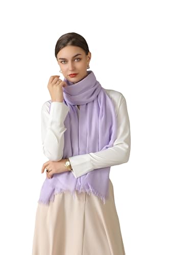 Jeelow Solid Color Scarf Wrap Shawl for Women Men – Soft Lightweight Head Scarf, All Season, Travel Beach Office Daily Wear - color: Purple
