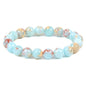Justinstones Gemstone Crystals Chakra Beads Bracelet Crystal Healing 10mm Round Stretchable Bracelet for Her Gift - color: Dyed Blue Serpentine