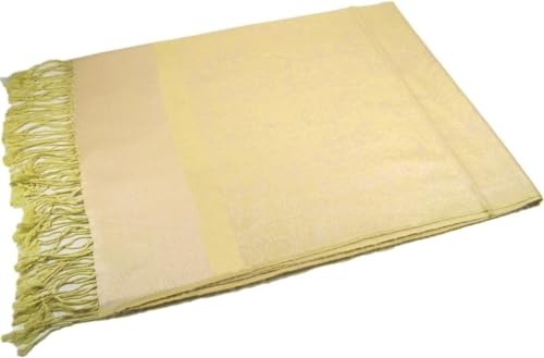 Pashmina Shawl Wrap for Women Soft Lightweight Multi-Purpose Scarf for Weddings, Parties & Casual Wear - color: Light Yellow-pl1881