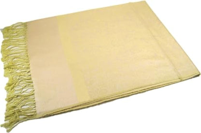 Pashmina Shawl Wrap for Women Soft Lightweight Multi-Purpose Scarf for Weddings, Parties & Casual Wear - color: Light Yellow-pl1881