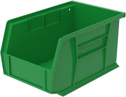 Akro-Mils 30237 AkroBins Plastic Storage Bins, Space-Saving Stackable Bins for Garage, Pantry, Craft Organization, 9" x 6" x 5", Green, 12-Pack - color: Green