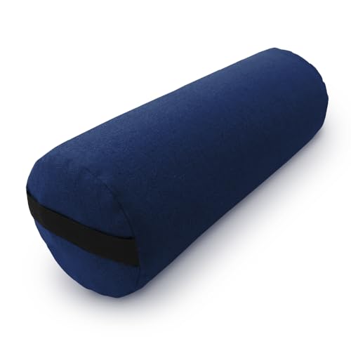 Bean Products Yoga Bolster - Made In The USA With Eco Friendly Materials - Round or Rectangular Support Cushions That Elevate Your Practice - Organic Hemp Cover - color: Blueberry, size: Round