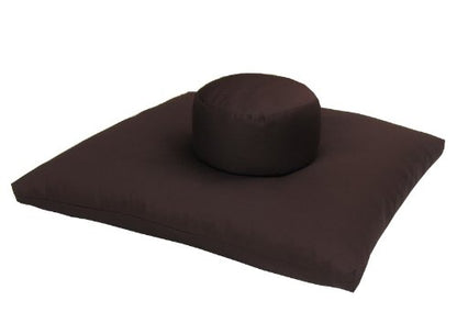 Round Zafu and Zabuton Meditation Cushion Set (2pc) - color: Brown