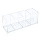 elysolpluv Clear Acrylic 4-Compartment Organizer Box, Large (8.7" × 3.0" × 3.7") – Handcrafted, Eco-Friendly, Minimal Packaging Home Storage Organizer - size: Large