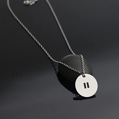 Pause Symbol Necklace for Women Meditaiton Gift Yoga Lovers Jewelry Mental Health Gift Zen Necklace - color: Pause Symbol Necklace Silver
