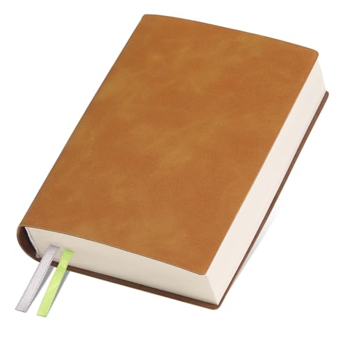 Thick Blank Journal Notebook 400 Pages 3.9 × 5.5 No Lines Soft Leather Pocket Blank Notebook for Women Drawing Book Memo Writing Sketch Diary Notebook Upgrade Page (Marigold) - color: Marigold