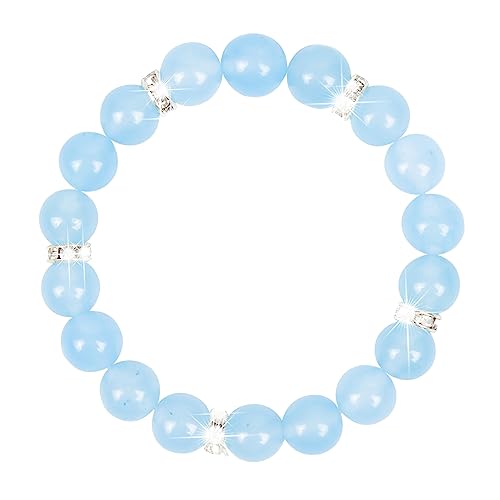 Healing Bracelet For Women Anxiety Crystal Bracelet Chakra Beaded Bracelets Rose Quartz Crystals And Healing Stones Yoga Bead Bracelet Calming Stretch Bracelet Stress Relief Gifts For Women - color: Blue-Chalcedony