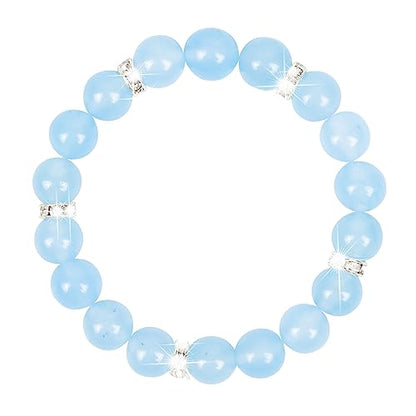Healing Bracelet For Women Anxiety Crystal Bracelet Chakra Beaded Bracelets Rose Quartz Crystals And Healing Stones Yoga Bead Bracelet Calming Stretch Bracelet Stress Relief Gifts For Women - color: Blue-Chalcedony