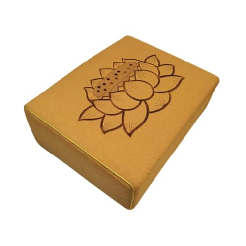 Meditation Pillow with Lotus Design for Yoga and Outdoor Activities, Yellow