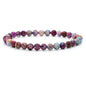 Angelstones Handmade Natural Healing Gemstone 6mm Round Beads Stretch Crystal Bracelet 7 Inch Unisex - color: Purple Blue Sea Sediment Jasper