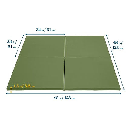 ECR4Kids SoftZone Play Patch Activity Mat Squares, Modular Playmat, Hunter Green, 4-Pack - color: Hunter Green