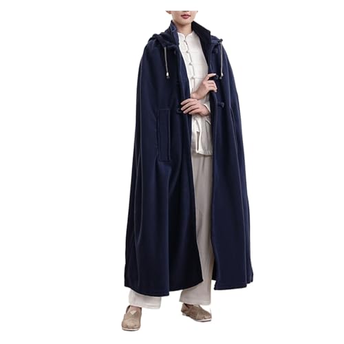 Meditation Hooded Cloak Coat Women Men Unisex Loose-Fit Prayer Robe Plush Comfortable Warm Clothing