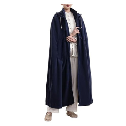 Meditation Hooded Cloak Coat Women Men Unisex Loose-Fit Prayer Robe Plush Comfortable Warm Clothing