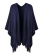 Ferand Shawl Wraps for Women, Cozy Lightweight Poncho Cape with Pockets, Warm for Fall Winter Travel - color: Navy Blue