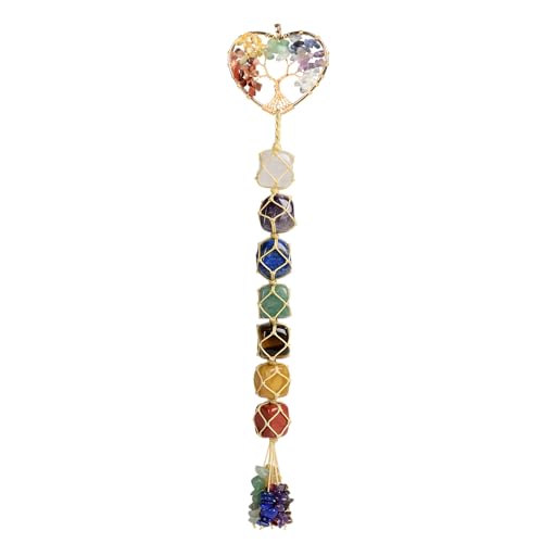 Anjiucc Handmade Crystal Window Car Hanging Ornaments 7 Chakra Home Ornament Yoga Meditation Car Decoration - color: A-style 3
