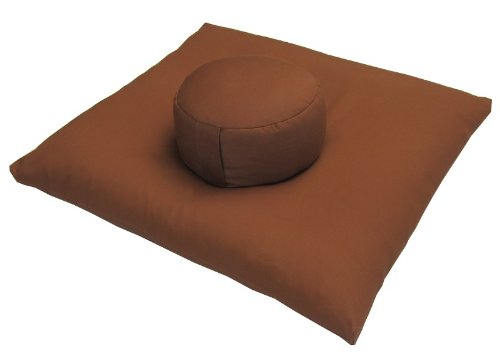 Round Zafu and Zabuton Meditation Cushion Set (2pc) - color: Cinnamon