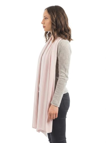 Dalle Piane Cashmere Womens Wool Cashmere Blend Stole Soft Italian Shawl Wrap for Wedding Evening Gift Made in Italy - color: Pink